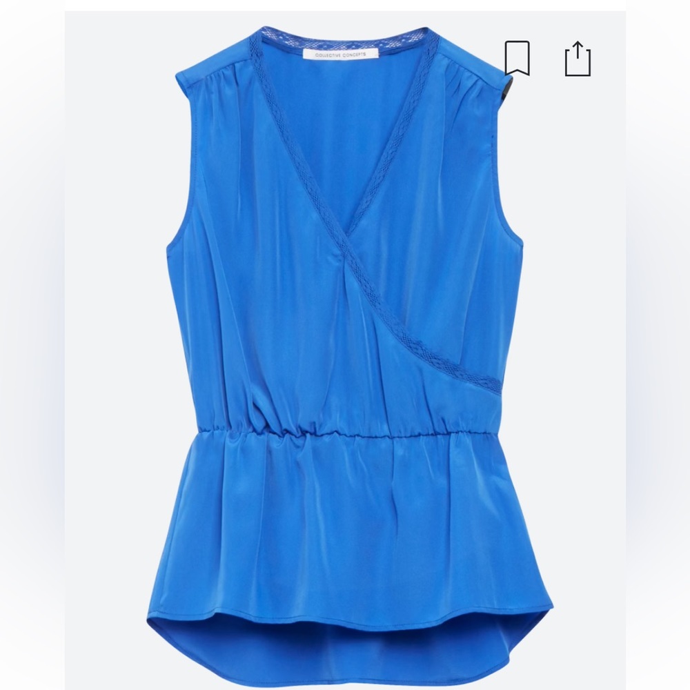 Collective Concepts Coryn Peplum Blouse, blue, size large, from Stitch Fix